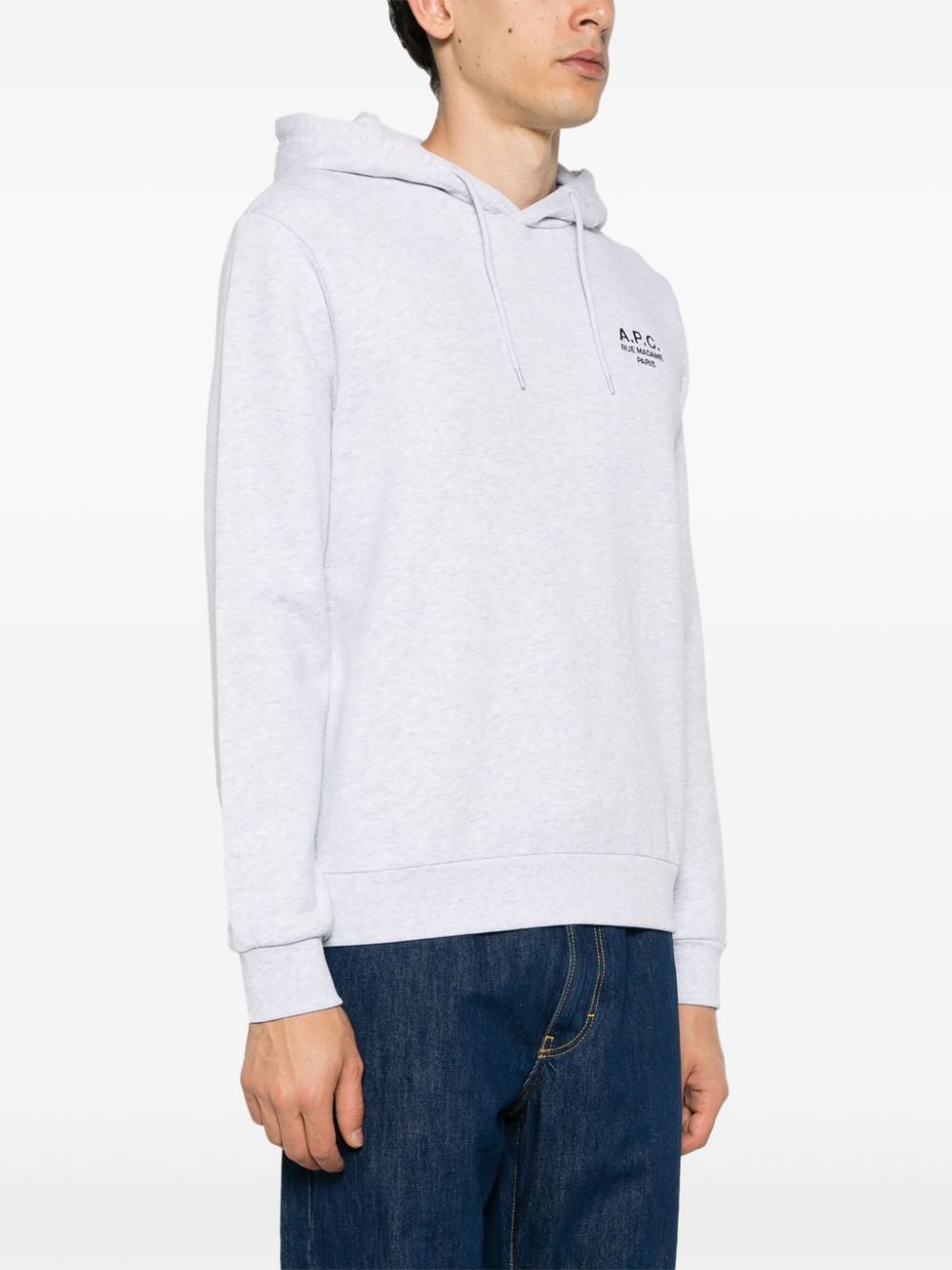 A.P.C.  logo-embroidered organic cotton hoodie