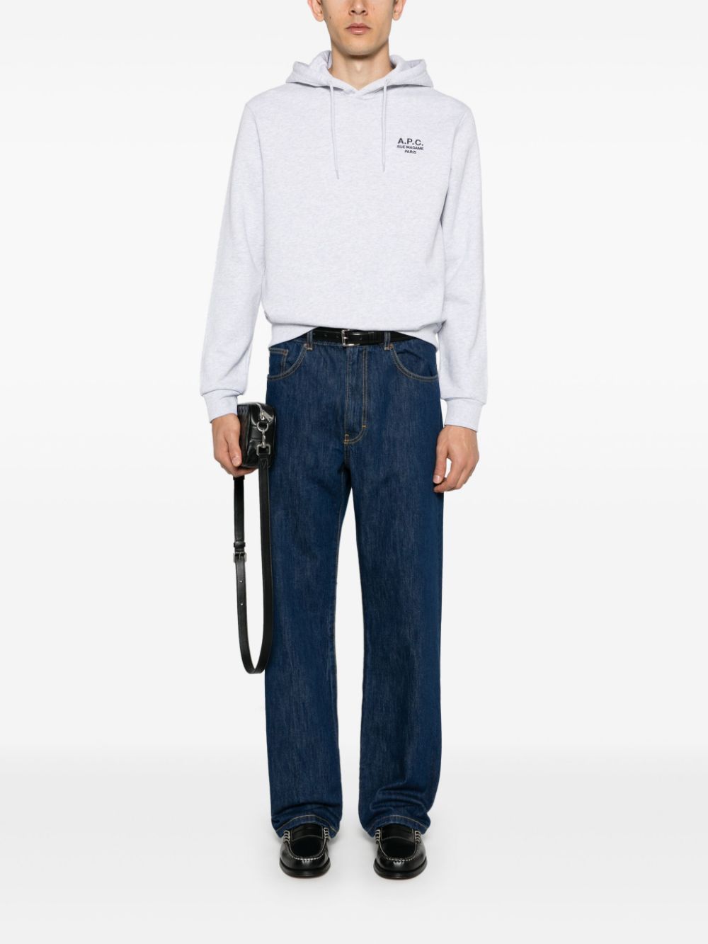A.P.C.  logo-embroidered organic cotton hoodie