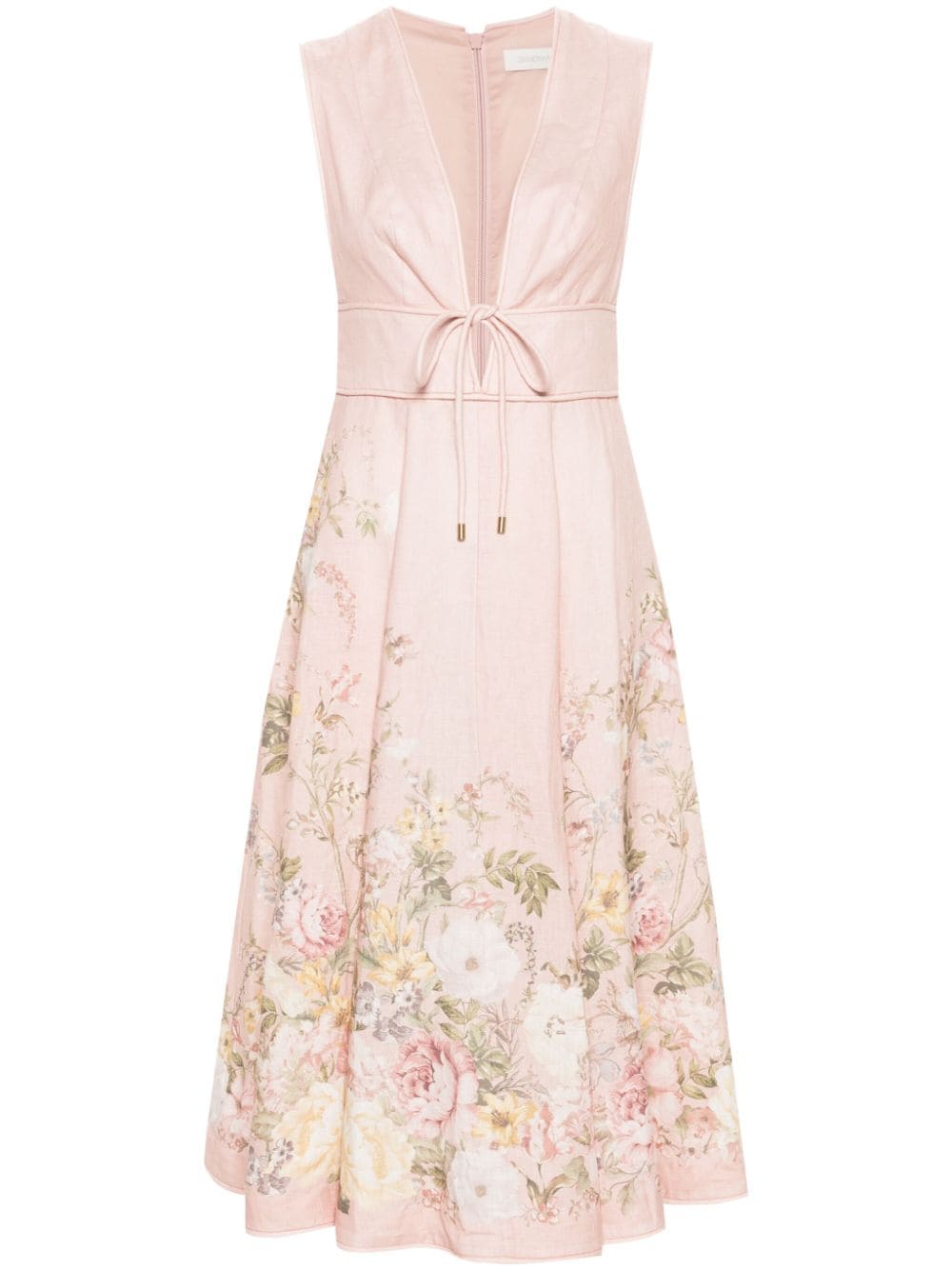 ZIMMERMANN  Waverly Plunge linen midi dress