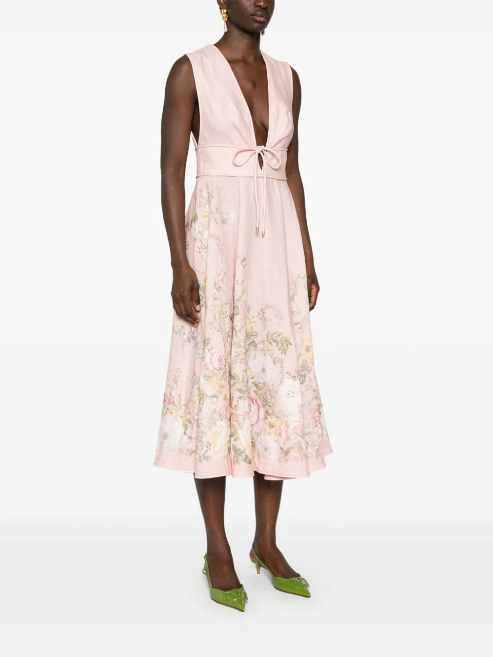 ZIMMERMANN  Waverly Plunge linen midi dress