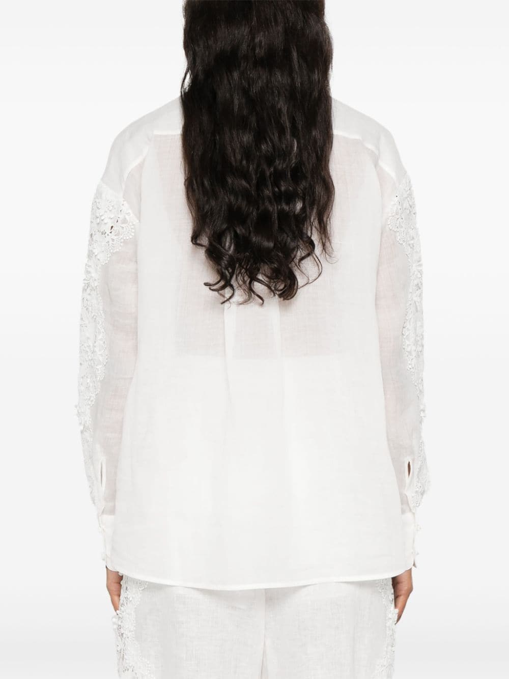 ZIMMERMANN  Halliday floral-lace linen shirt