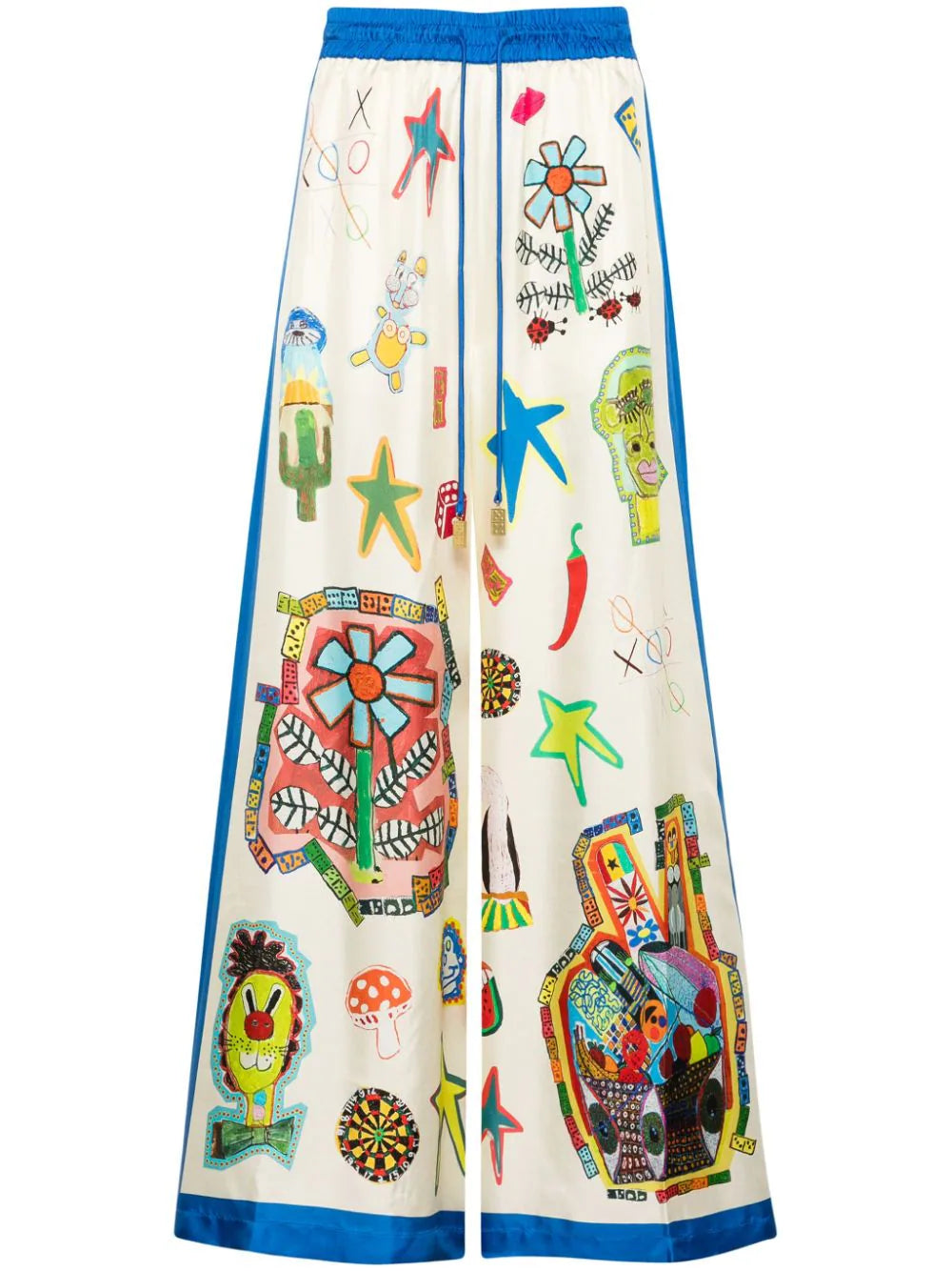ALEMAIS  Rollers illustration-print palazzo pants
