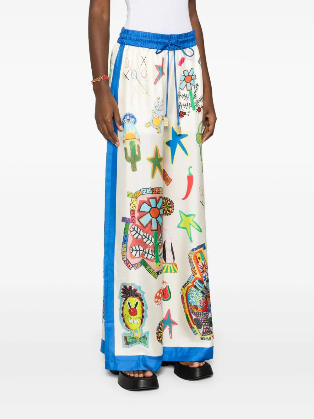 ALEMAIS Rollers illustration-print palazzo pants