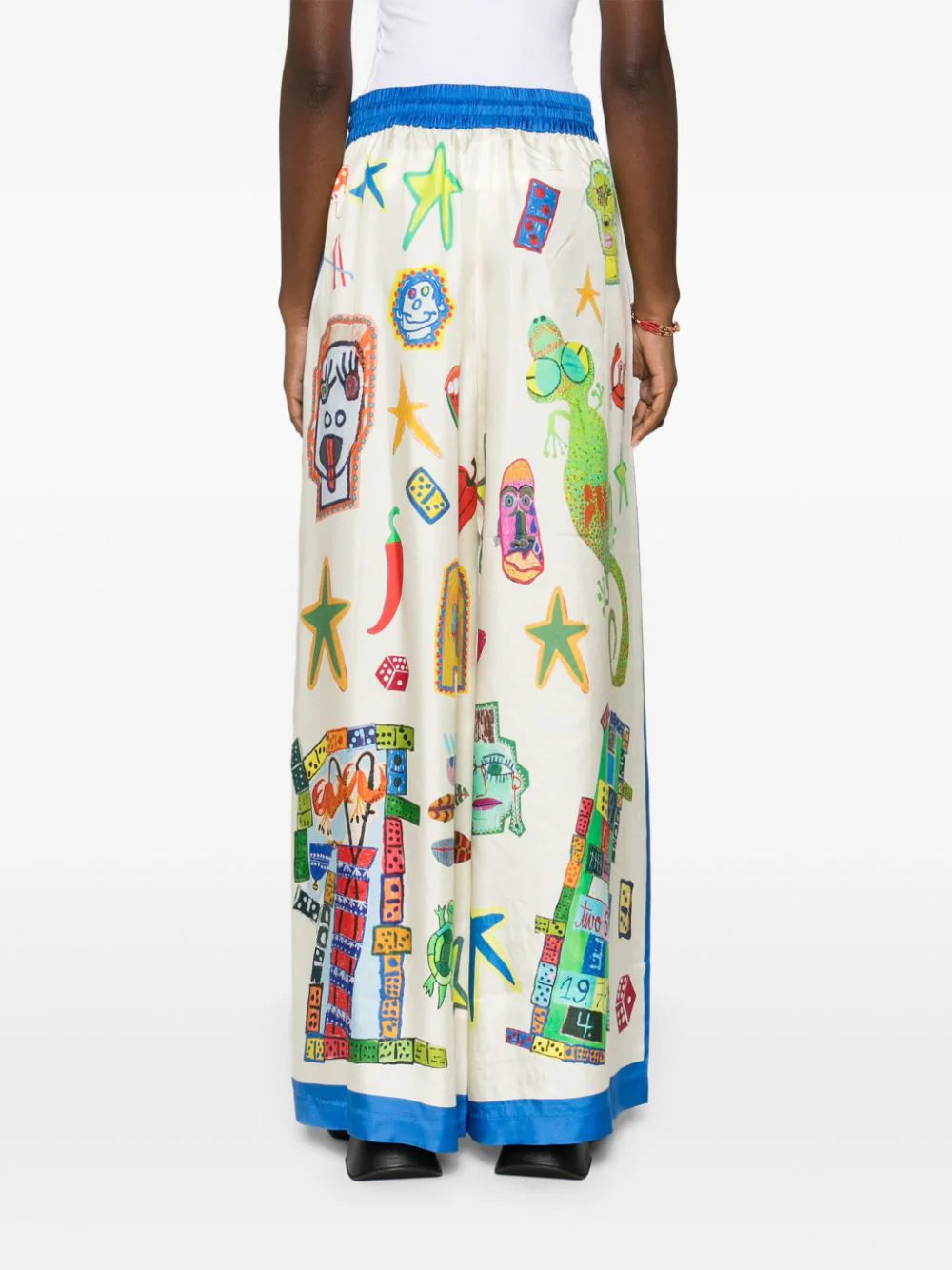 ALEMAIS Rollers illustration-print palazzo pants