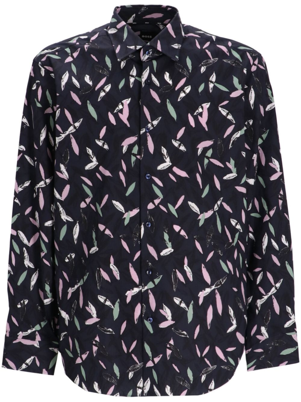 BOSS  abstract-print cotton shirt