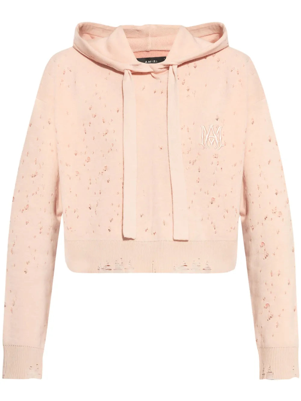 AMIRI  distressed effect cropped drawstring hoodie