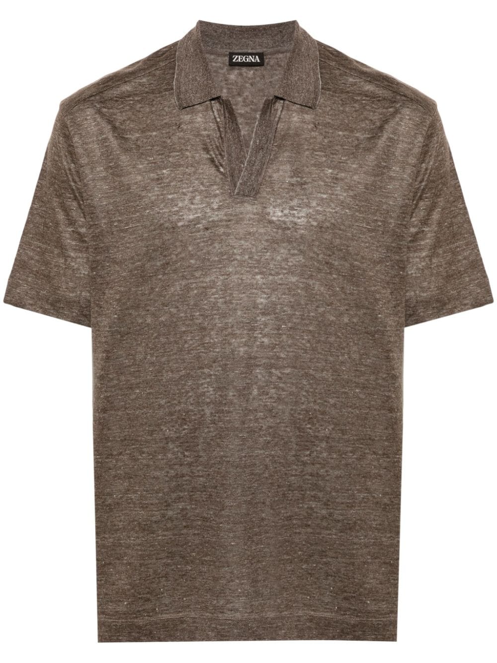 Zegna  short-sleeve linen polo shirt
