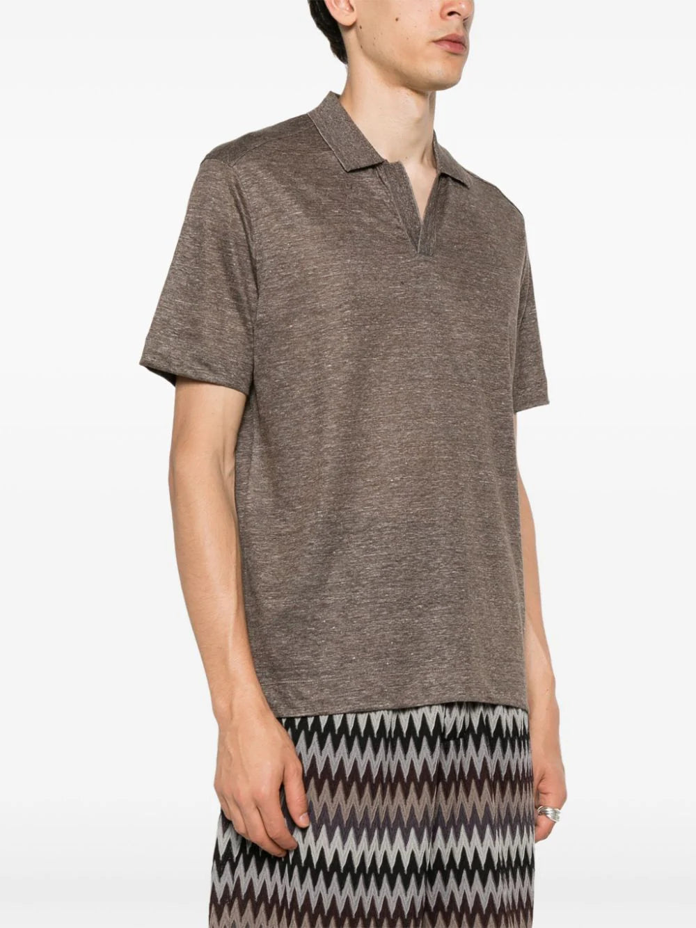 Zegna  short-sleeve linen polo shirt