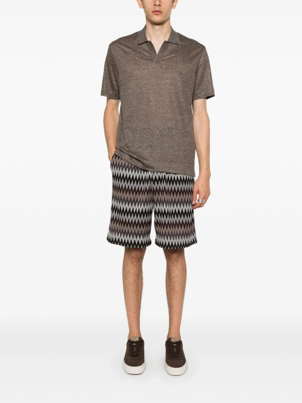 Zegna  short-sleeve linen polo shirt