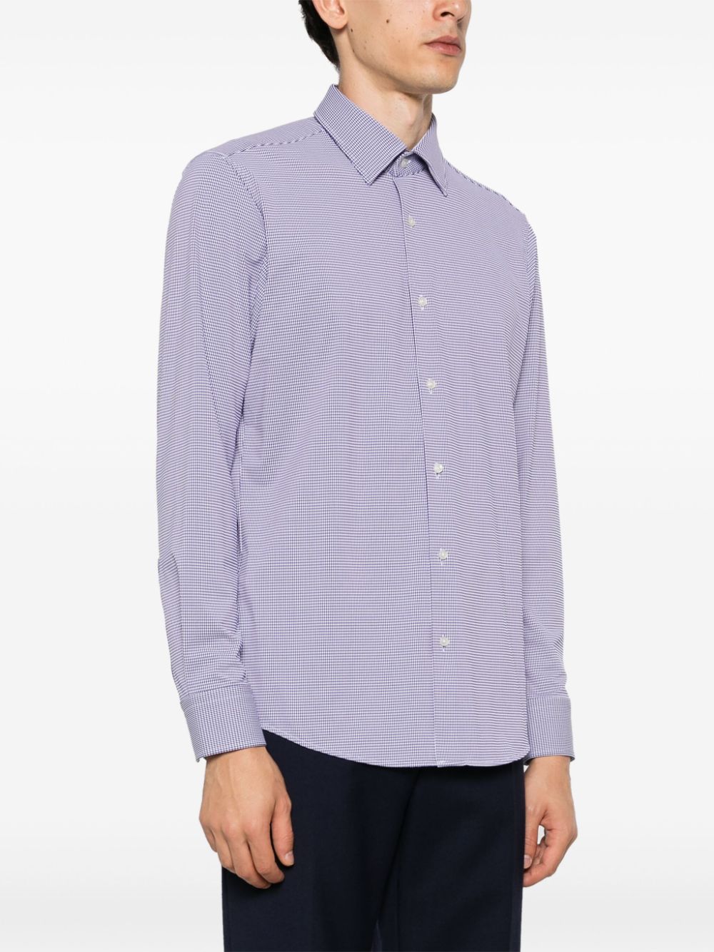 BOSS check-pattern long sleeve shirt