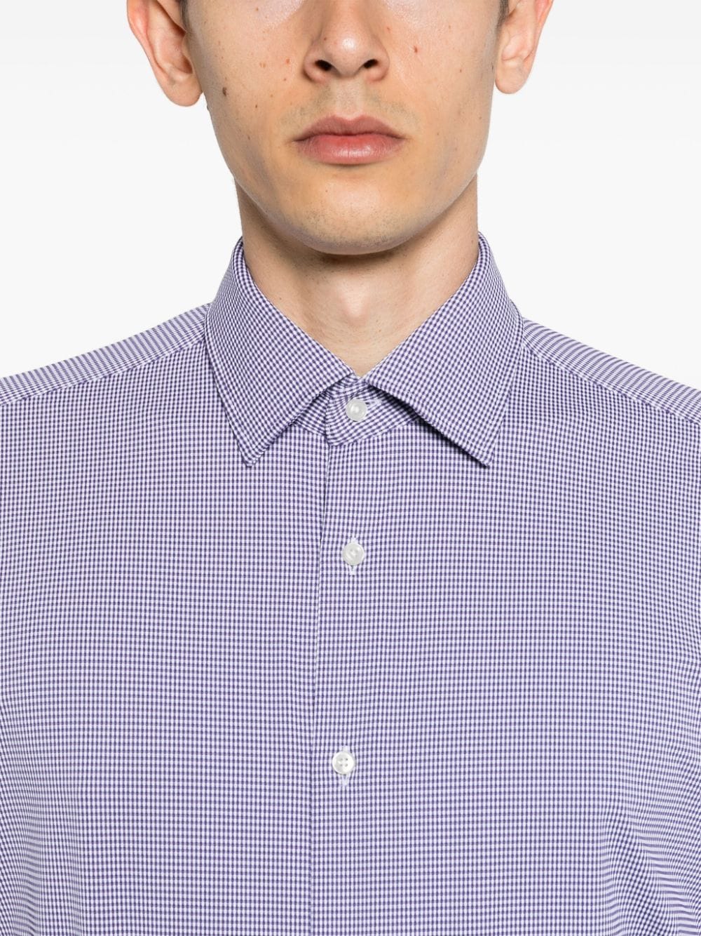 BOSS check-pattern long sleeve shirt