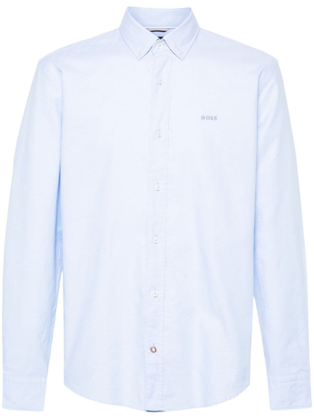 BOSS logo-embroidered cotton shirt
