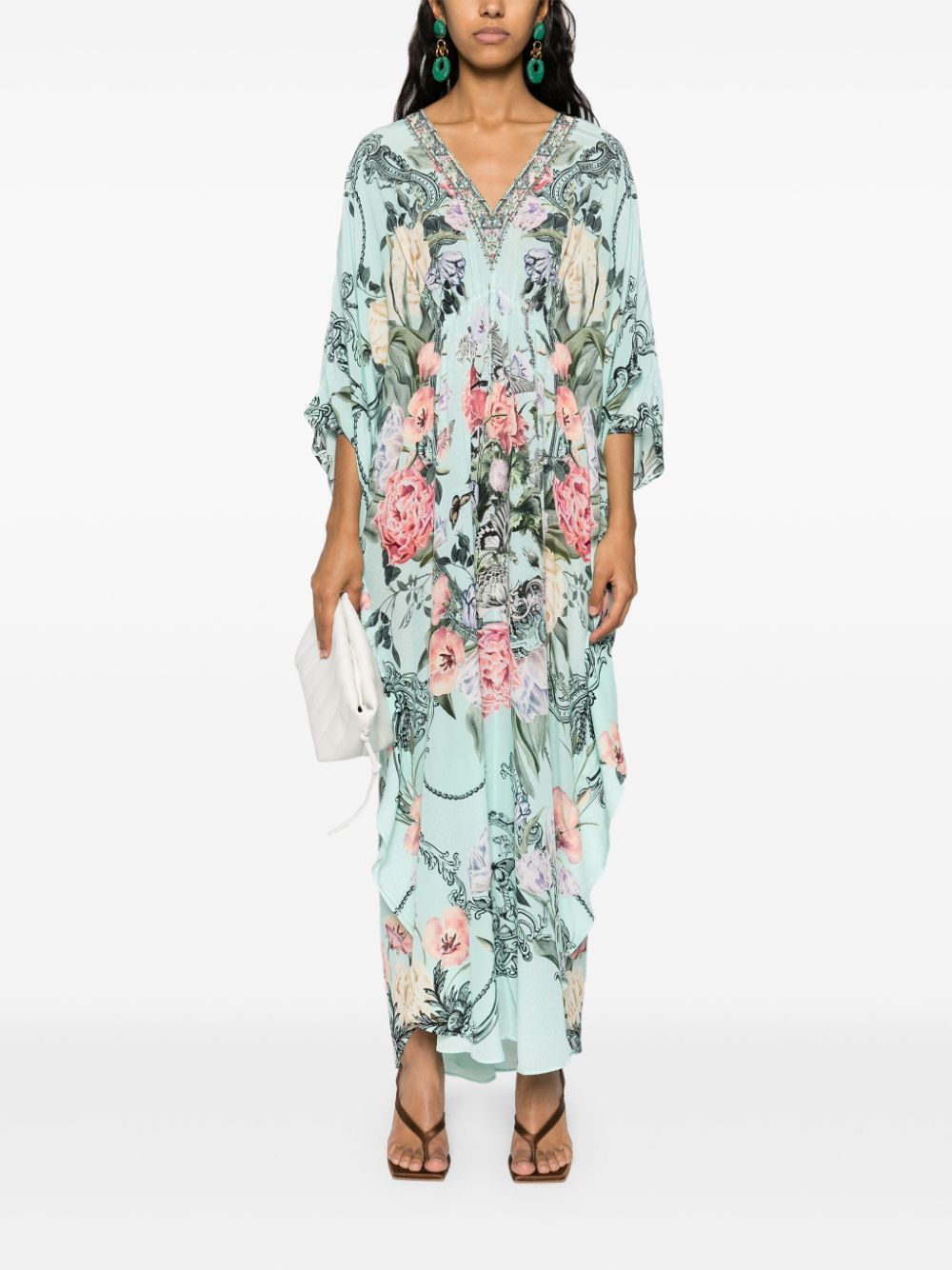 Camilla  floral silk maxi dress
