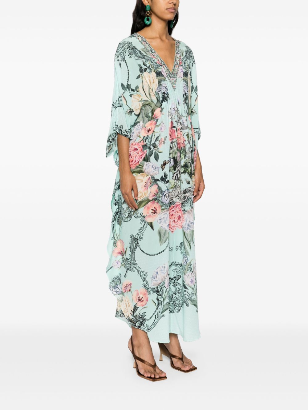 Camilla  floral silk maxi dress