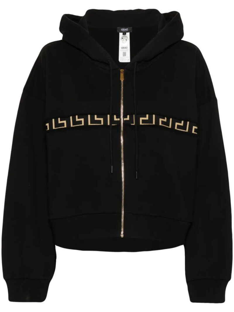 Versace  Greca-detailing zip-up hoodie