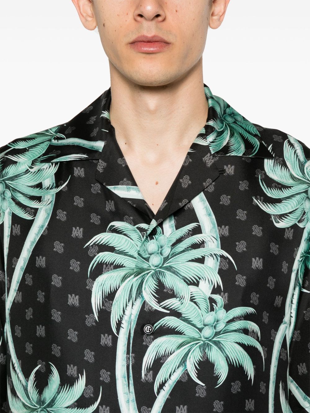 AMIRI palm tree-print silk shirt