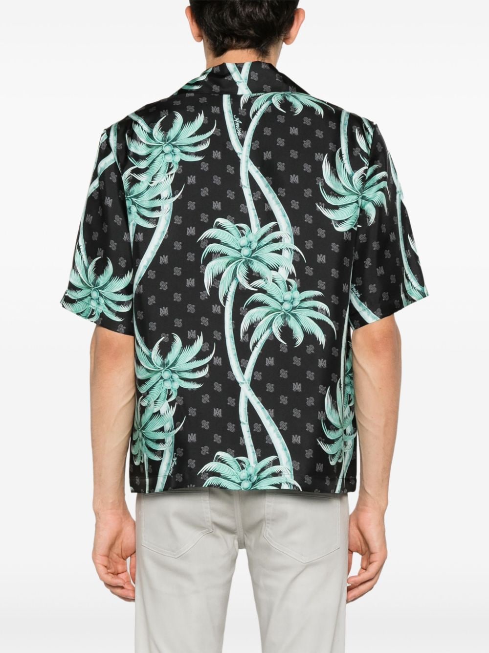 AMIRI palm tree-print silk shirt