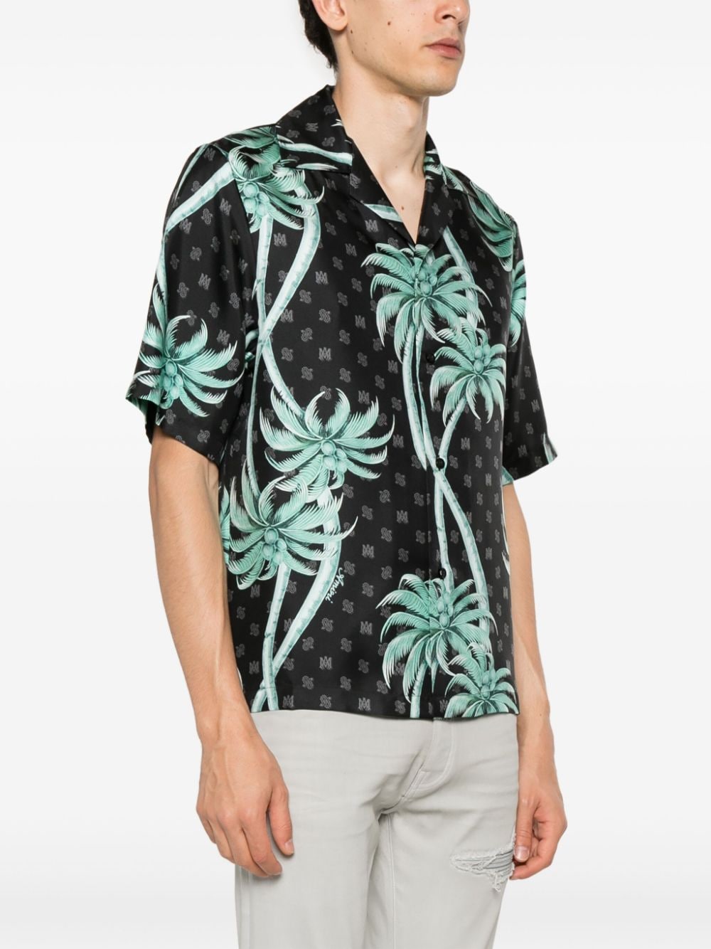AMIRI palm tree-print silk shirt