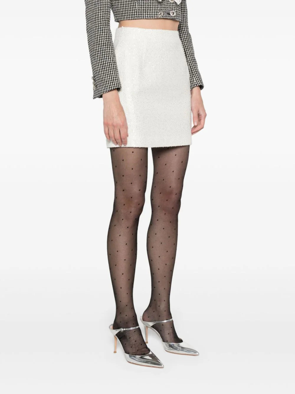 Alessandra Rich sequin-embellished tweed miniskirt