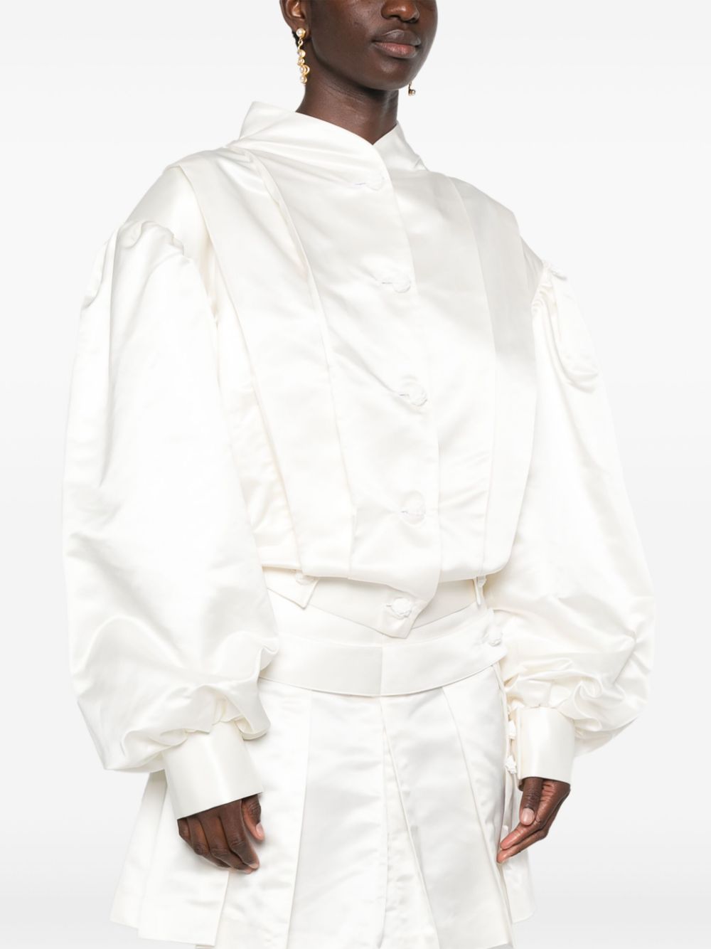 Almaz  OV Boxer pleated satin jacket