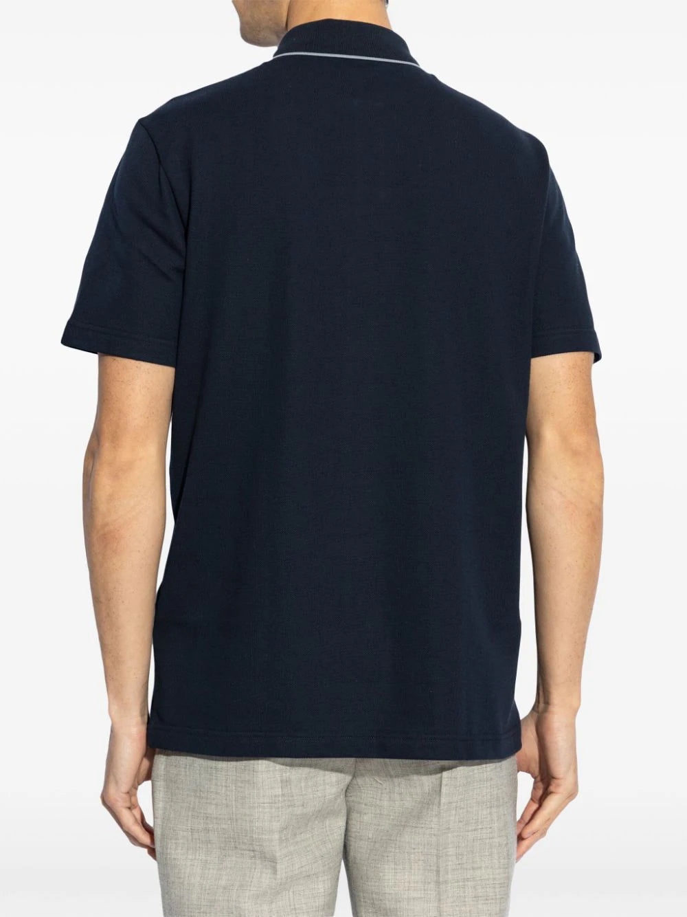 Brioni  contrasting-trim cotton polo shirt