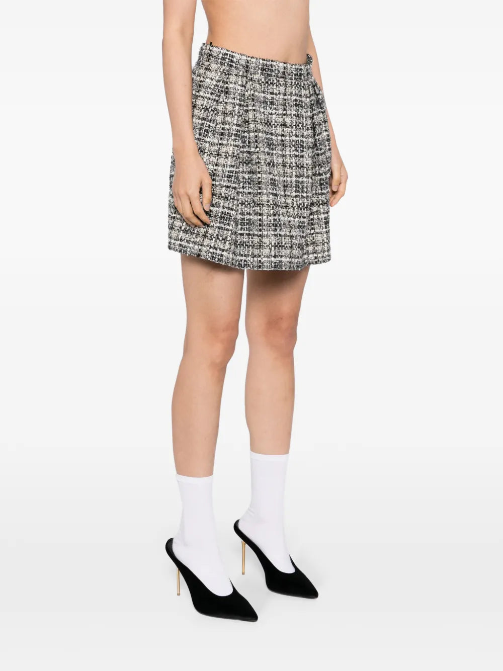 Alessandra Rich  checked lurex tweed skirt