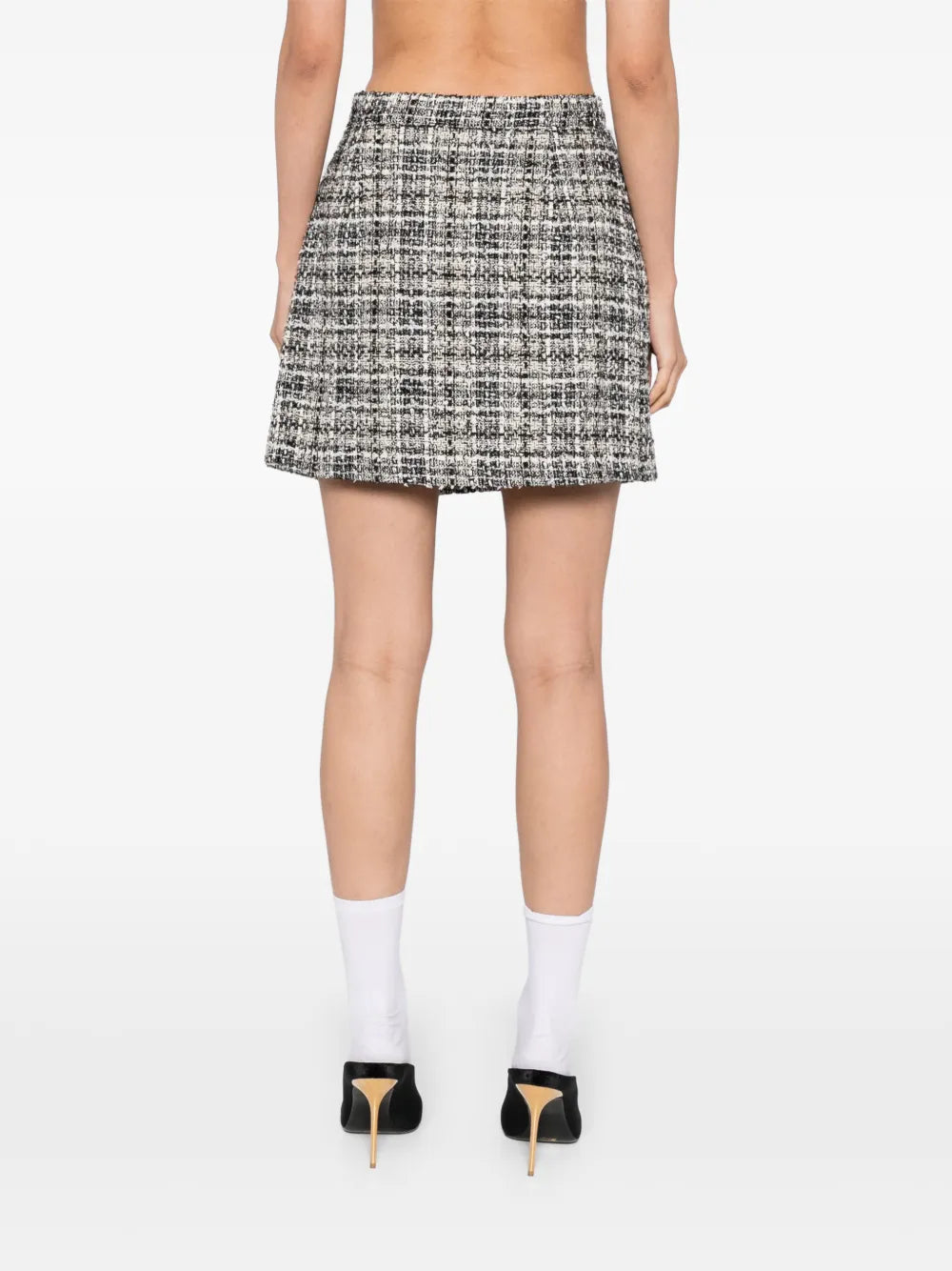 Alessandra Rich  checked lurex tweed skirt