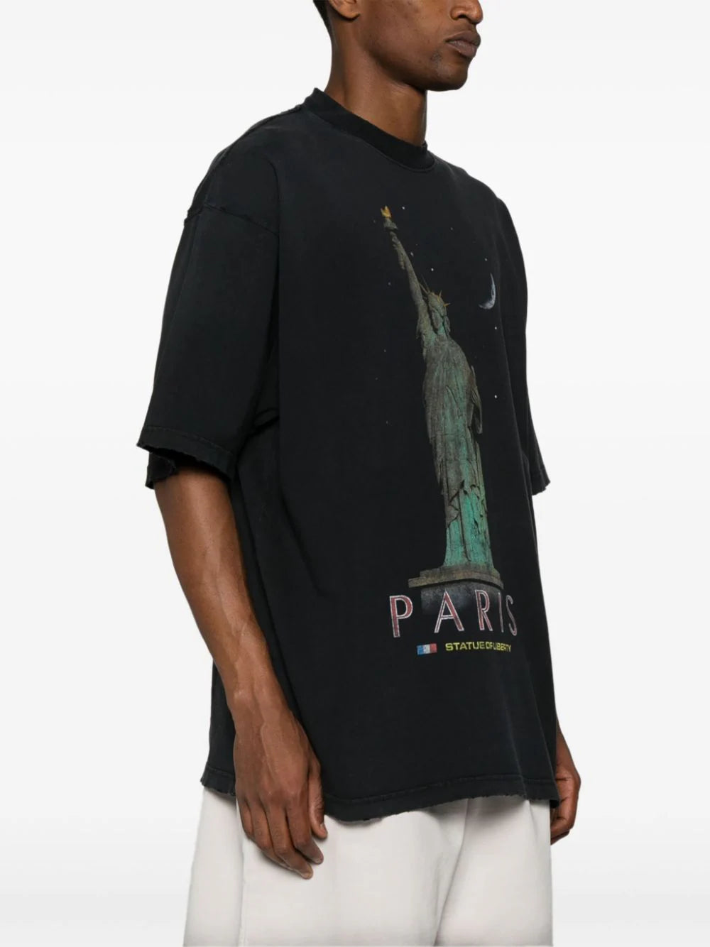 Balenciaga Paris Liberty distressed T-shirt
