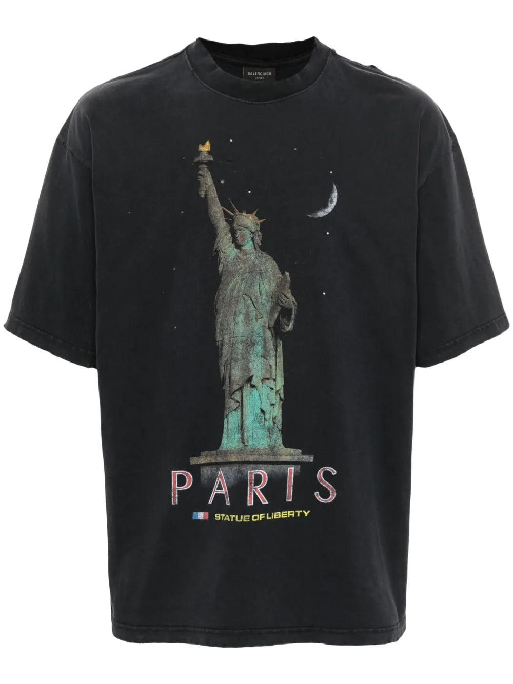 Balenciaga  Paris Liberty distressed T-shirt