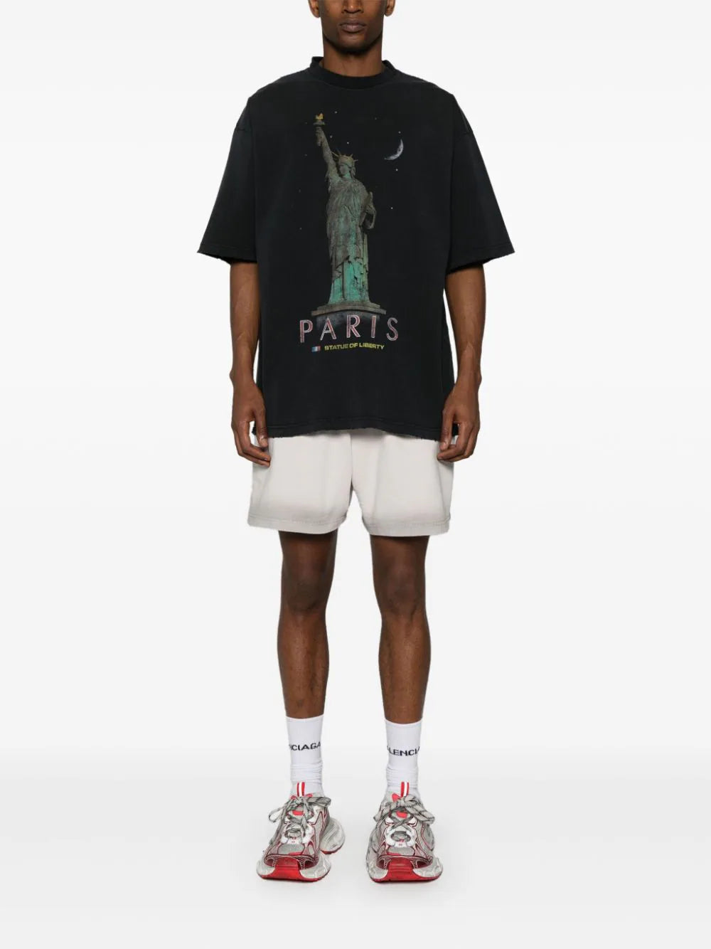 Balenciaga Paris Liberty distressed T-shirt