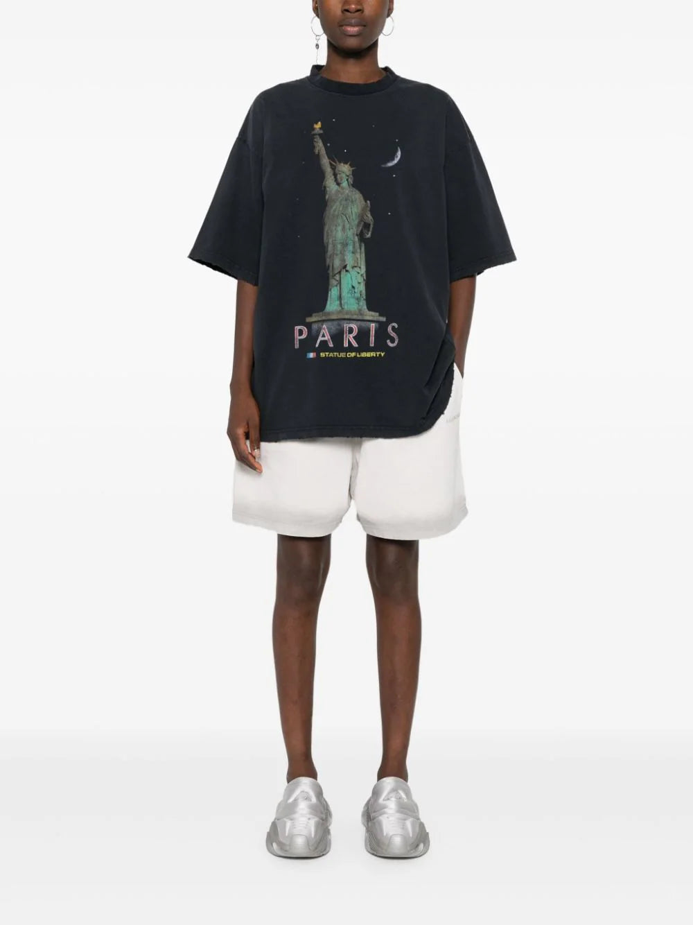 Balenciaga Paris Liberty distressed T-shirt