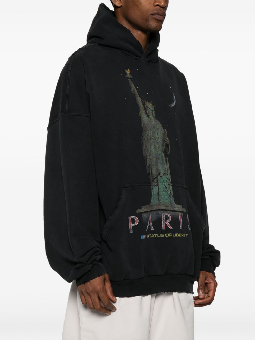 Balenciaga  Paris Liberty distressed hoodie
