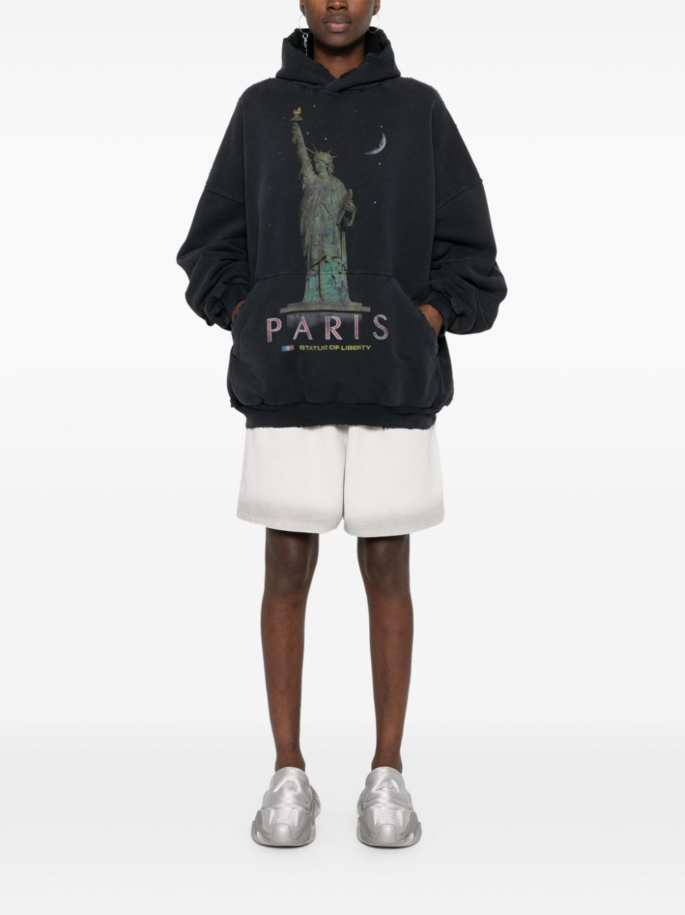 Balenciaga  Paris Liberty distressed hoodie