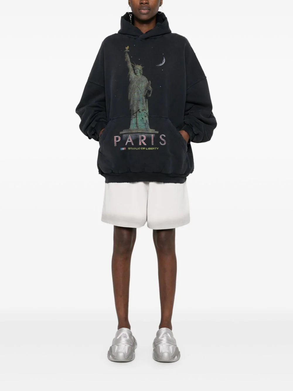 Balenciaga  Paris Liberty distressed hoodie