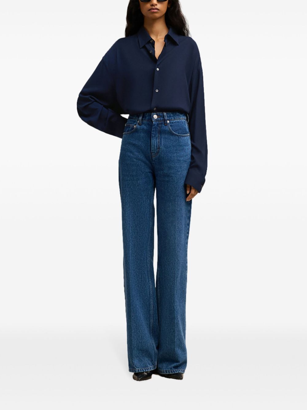 AMI Paris logo-embroidered buttoned shirt