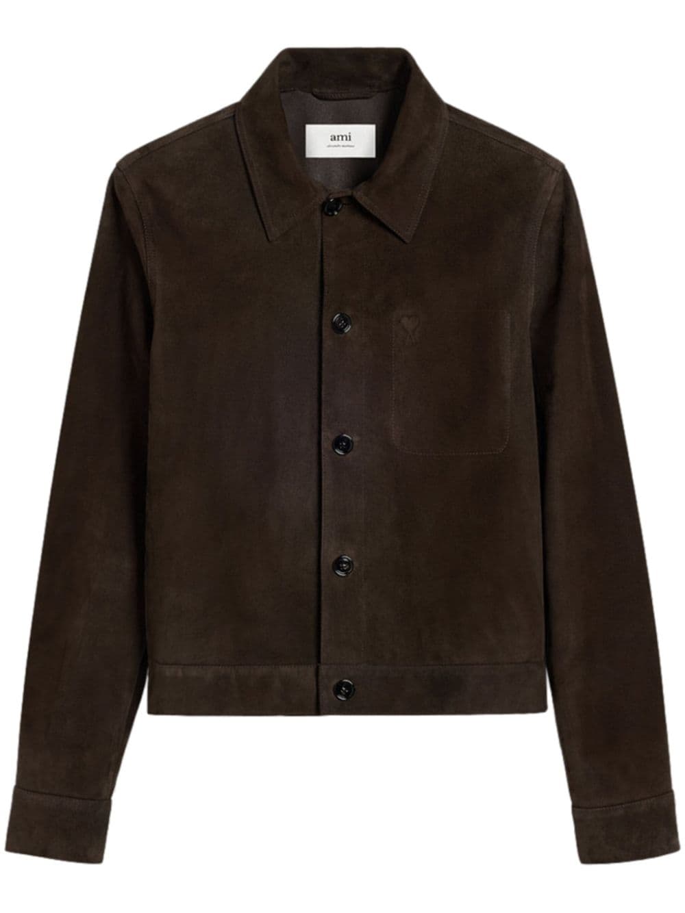 AMI Paris leather button-down overshirt