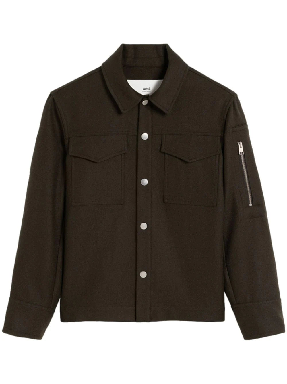 AMI Paris  button-up wool shirt jacket