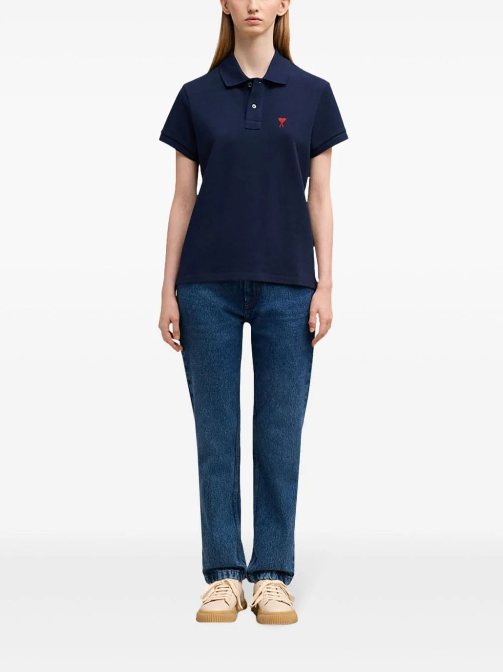AMI Paris Ami De Coeur organic-cotton polo shirt