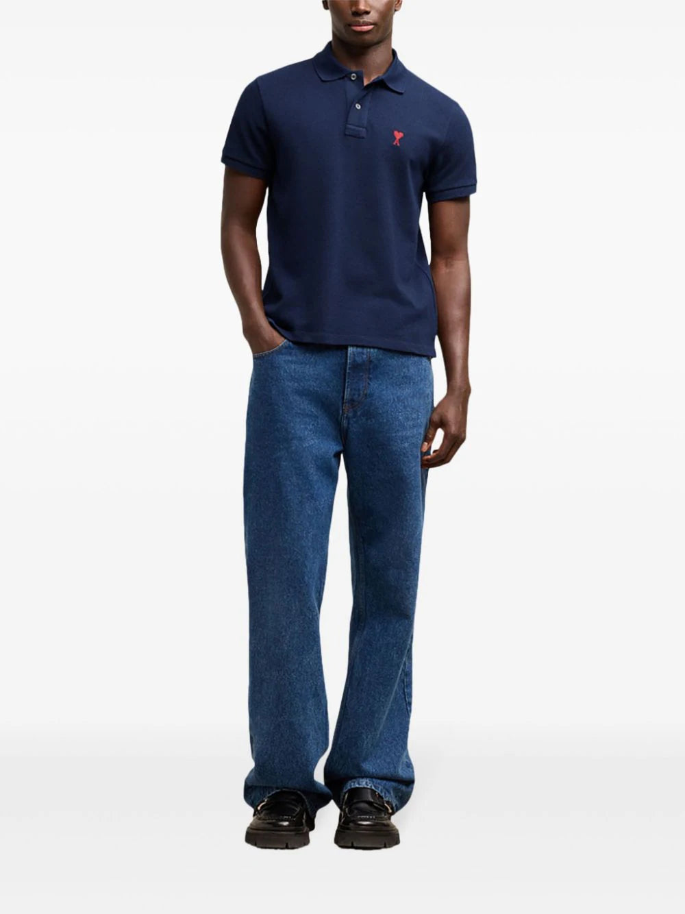 AMI Paris Ami De Coeur organic-cotton polo shirt