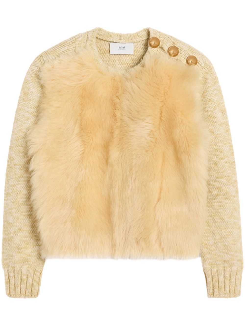 AMI Paris  shearling crew neck sweater