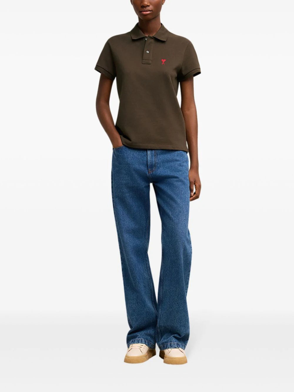 AMI Paris Ami De Coeur organic-cotton polo shirt