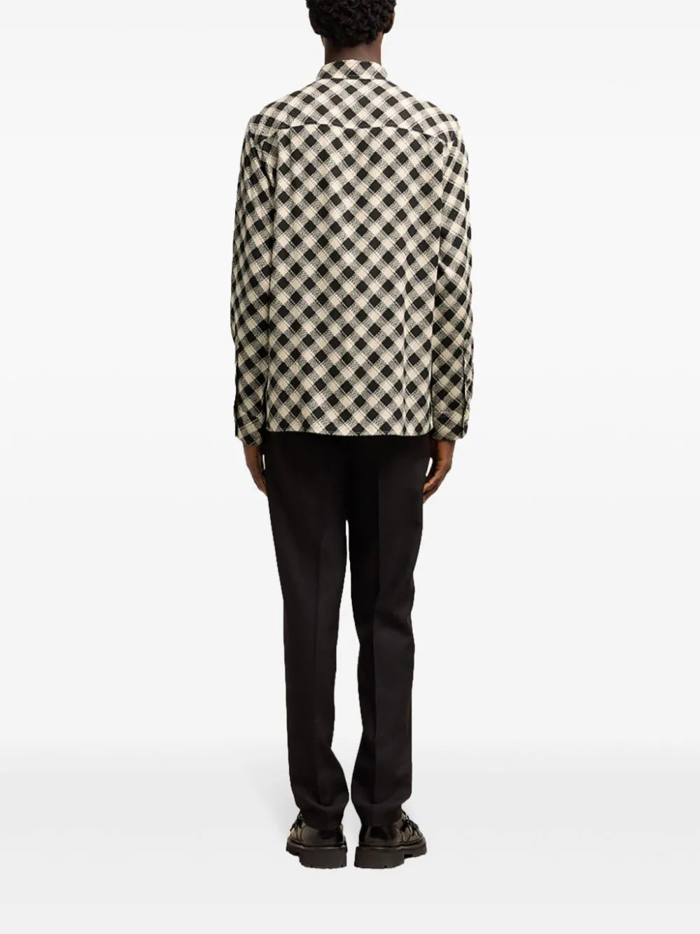 AMI Paris checked double topstitching shirt - Image 4