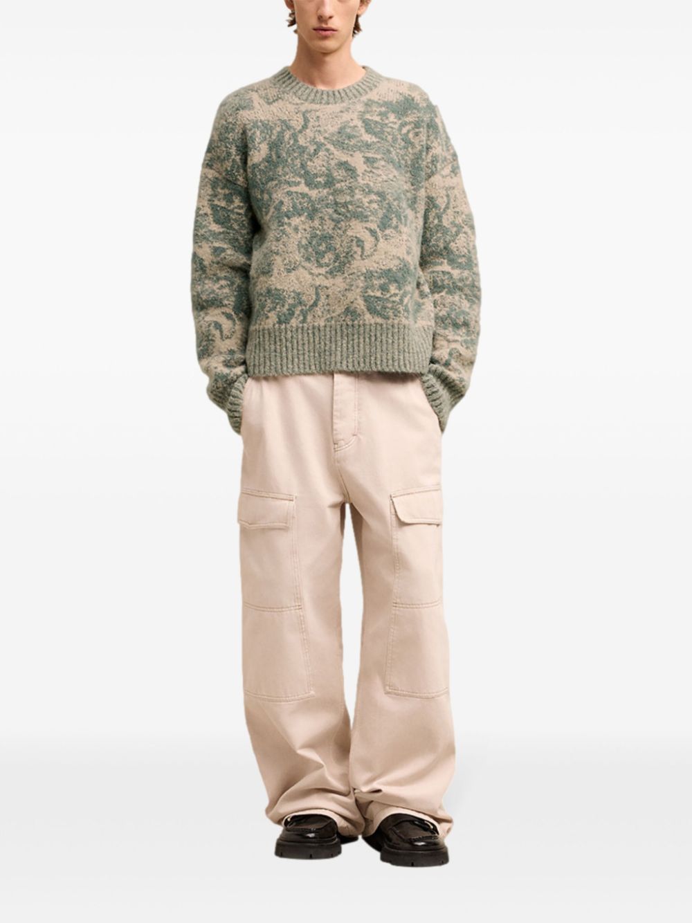 AMI Paris jacquard wool blend jumper - Image 3