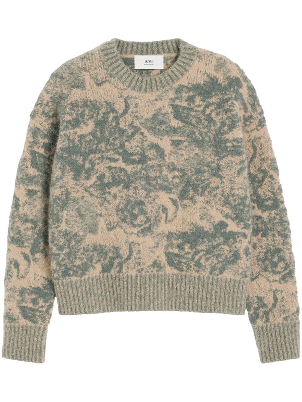 AMI Paris jacquard wool blend jumper