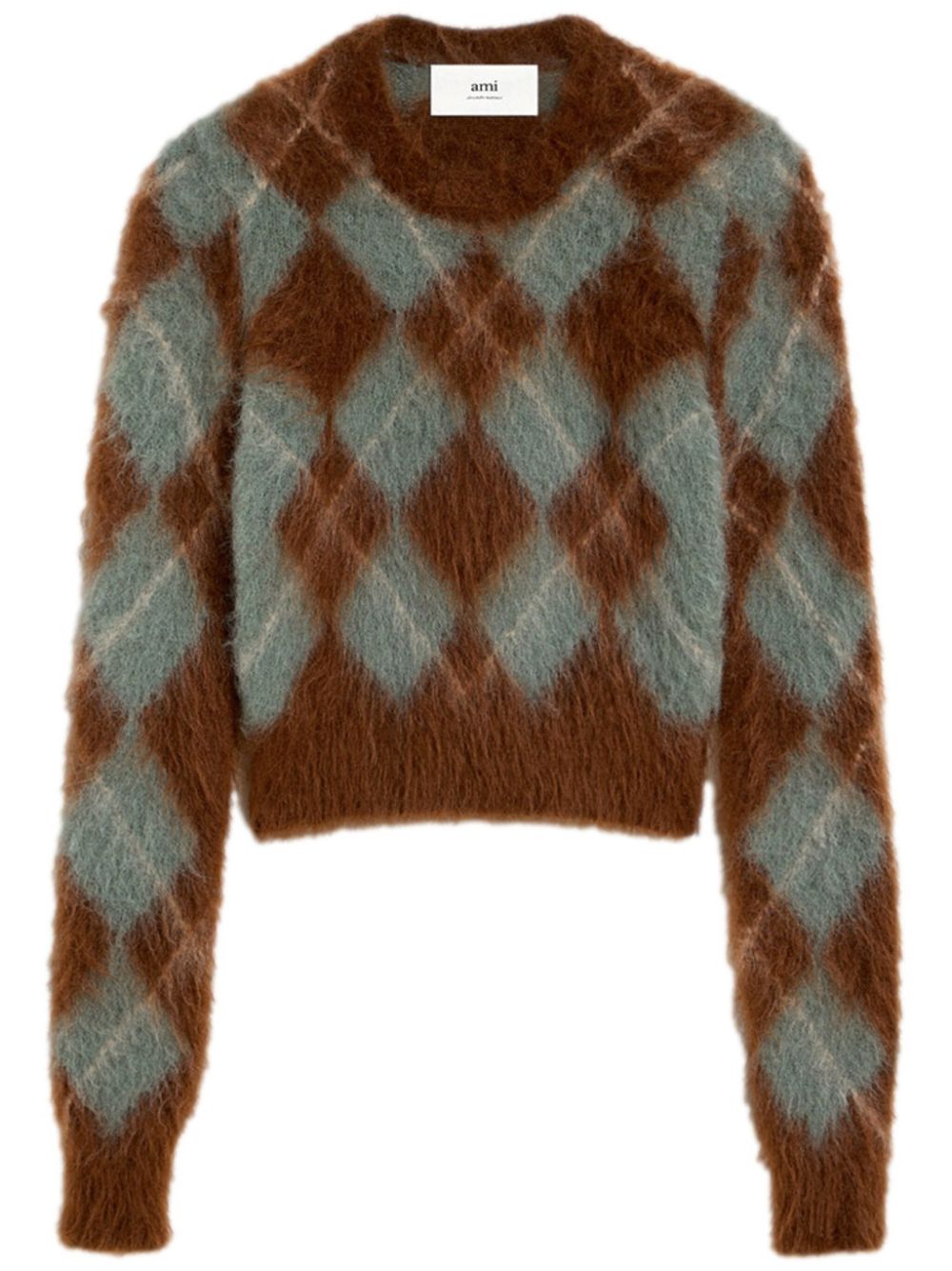 AMI Paris  check-pattern brushed jumper