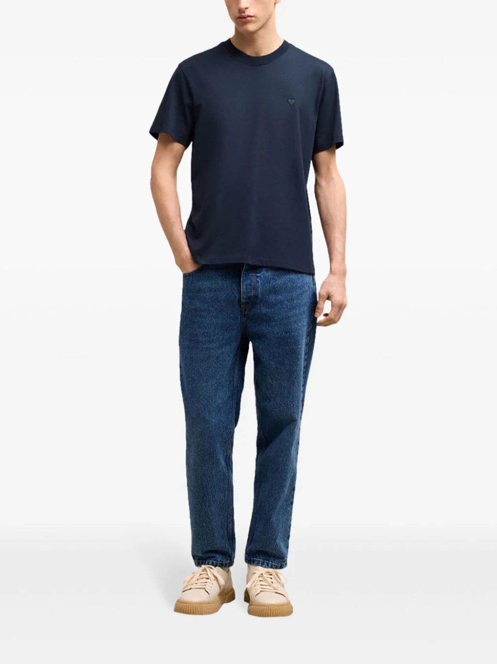AMI Paris  logo-embroidered T-shirt
