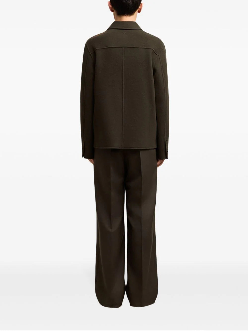 AMI Paris boxy wool-cashmere blend jacket