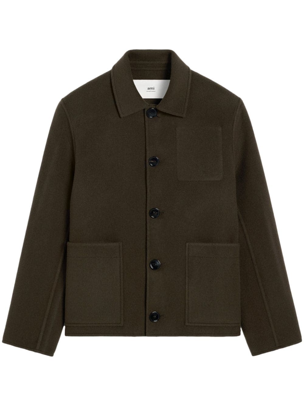 AMI Paris  boxy wool-cashmere blend jacket