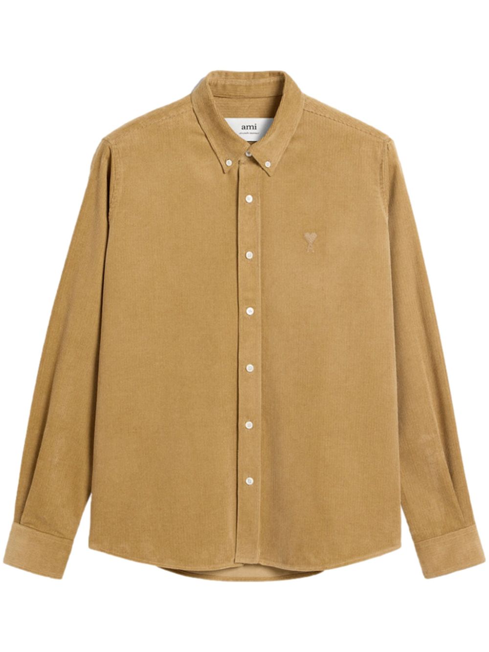 AMI Paris  logo-embroidered corduroy cotton shirt