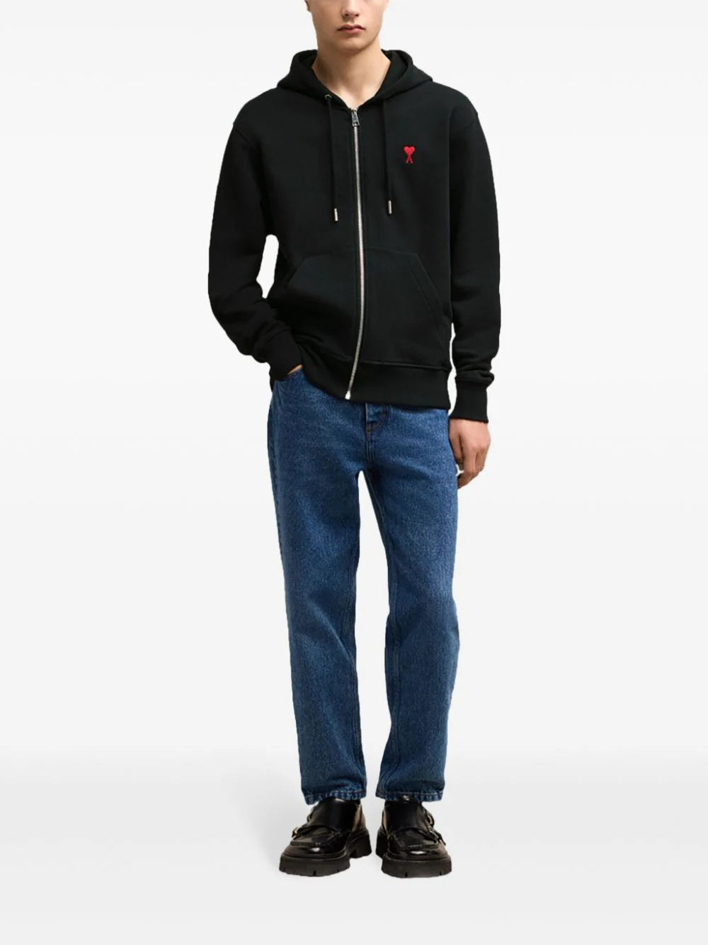 AMI Paris  Ami de Coeur zipped cotton hoodie